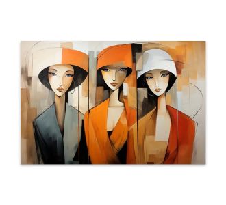 Πίνακας σε καμβά "Women in Orange" Megapap ψηφιακής εκτύπωσης 100x70x3εκ. |  Πίνακες στο espiti