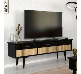Έπιπλο τηλεόρασης Bolea Megapap χρώμα modern black 150x35x49,7 εκ. |  Επιπλα στο espiti