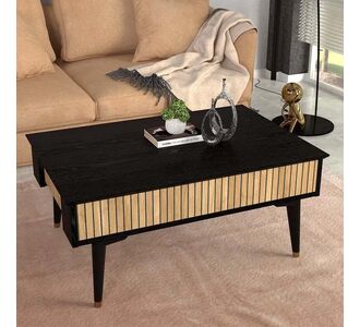 Τραπεζάκι σαλονιού Bolea Megapap χρώμα modern black - φυσικό οξιάς 90x60x38,6εκ. |  Επιπλα στο espiti