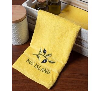 Πετσέτα προσώπου (50cm x 100cm) κίτρινο με κλαδί ΚΩΣ 5206978159381 SilkFashion |  Πετσέτες Κουζίνας στο espiti