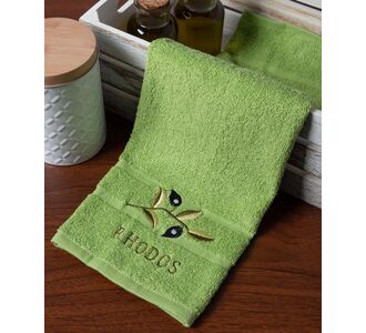 Δωδεκάδα πετσέτες χεριών (30cm x 50cm) πράσινο με κλαδί ΡΟΔΟΣ 5206978160240 SilkFashion |  Πετσέτες Κουζίνας στο espiti
