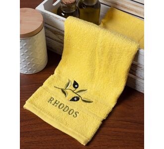 Δωδεκάδα πετσέτες χεριών (30cm x 50cm) κίτρινο με κλαδί ΡΟΔΟΣ 5206978160318 SilkFashion |  Πετσέτες Κουζίνας στο espiti