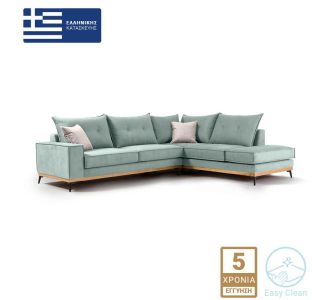 Γωνιακός καναπές αριστερή γωνία Luxury II pakoworld ύφασμα ciel-cream 290x235x95εκ |  Καναπέδες γωνιακοί στο espiti