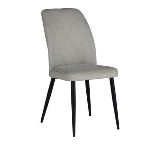 Καρέκλα Vika pakoworld εκρού ύφασμα-πόδι μαύρο μέταλλο 48x58x90εκ |  Καρέκλες στο espiti