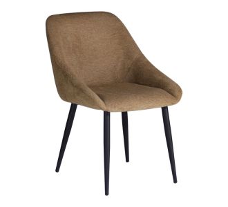 Καρέκλα Loukrizia pakoworld μπεζ ύφασμα-πόδι μαύρο μέταλλο 56x63.5x82εκ |  Καρέκλες στο espiti