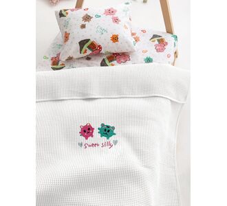 Κουβέρτα Πικέ Κούνιας Baby Blankets 100x150 CANDY/2 WHITE Palamaiki |  Βρεφικές Κουβέρτες στο espiti