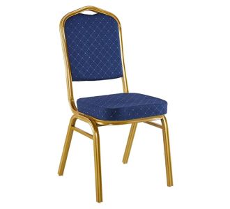 Καρέκλα συνεδρίου Hilton pakoworld στοιβαζόμενη ύφασμα μπλε-μέταλλο χρυσό 40x42x92εκ |  Καρέκλες στο espiti