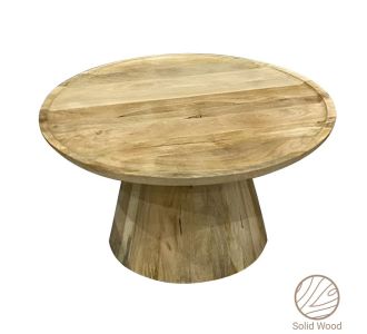 Tραπέζι σαλονιού Aliki Inart φυσικό μασίφ mango ξύλο Φ90x40εκ |  Τραπεζάκια σαλονιού στο espiti