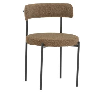 Καρέκλα Crochie pakoworld καφέ μπουκλέ ύφασμα-μαύρο μέταλλο 50x50x77.5εκ |  Καρέκλες στο espiti