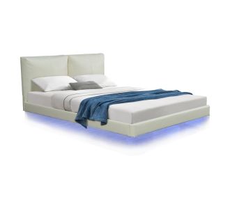 Κρεβάτι διπλό Jessie pakoworld floating style με led-PU εκρού 160x200εκ |  Κρεβάτια στο espiti