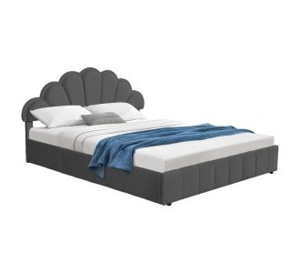 Κρεβάτι διπλό Wardie pakoworld βελούδο ανθρακί με αποθηκευτικό χώρο 160x200εκ |  Κρεβάτια στο espiti