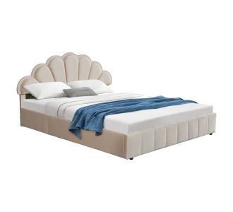 Κρεβάτι διπλό Wardie pakoworld βελούδο μπεζ με αποθηκευτικό χώρο 160x200εκ |  Κρεβάτια στο espiti