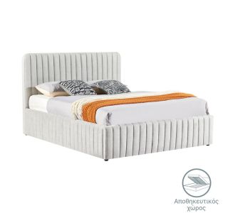 Κρεβάτι διπλό Zilin pakoworld ύφασμα γκρι 160x200εκ |  Κρεβάτια στο espiti