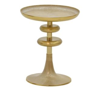 Βοηθητικό τραπέζι Trego I Inart χρυσό-λευκό μέταλλο Φ33x42εκ |  Τραπεζάκια βοηθητικά στο espiti
