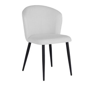 Καρέκλα Piyan pakoworld εκρού ύφασμα- πόδι μαύρο μέταλλο 55x58.5x80εκ |  Καρέκλες στο espiti