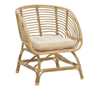 Πολυθρόνα Diane Inart φυσικό ξύλο με μαξιλάρι 71x46x80εκ |  Πολυθρόνες σαλονιού στο espiti
