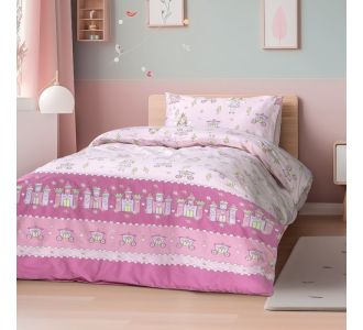 Σετ παπλωματοθήκη μονή Dreamy Art 6232 160x240 Ροζ   Beauty Home |  Παπλωματοθήκες Παιδικές στο espiti