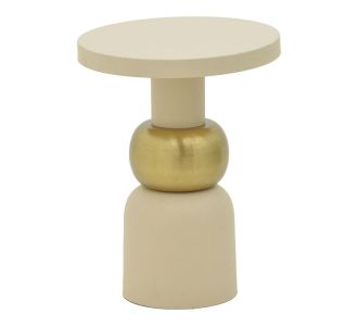 Βοηθητικό τραπέζι Enville Inart κρεμ-χρυσό μέταλλο Φ41x53εκ |  Τραπεζάκια βοηθητικά στο espiti