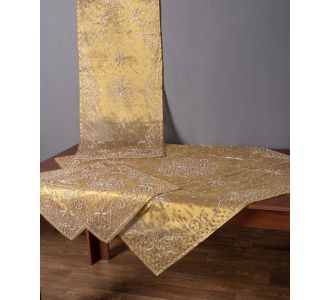 Τραπεζοκαρέ (125cm x 125cm) Ερατώ Χρυσό 5206978161773 SilkFashion |  Τραπεζομάντηλα στο espiti
