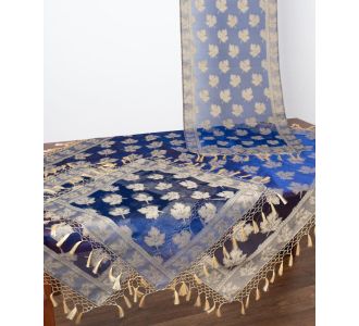 Σετ 4 τεμαχίων (110cm x 110cm, 50cm x 140cm,2x50cm x 50cm) AKB-301 Μπλε 5206978162473 SilkFashion |  Καρέ στο espiti