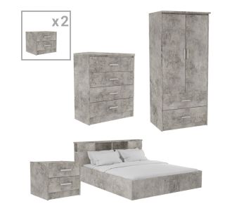 Φοιτητικό πακέτο επίπλων υπνοδωματίου OLYMPUS B pakoworld σετ 5τεμ σε antique ανθρακί απόχρωση |  Φοιτητικα Πακετα στο espiti