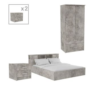 Φοιτητικό πακέτο επίπλων υπνοδωματίου OLYMPUS B pakoworld σετ 4τεμ σε antique ανθρακί απόχρωση |  Φοιτητικα Πακετα στο espiti