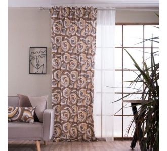  Κουρτίνα (Έτοιμη Ραμμένη) Merida - 140x275cm 52015419 Teoran |  Ετοιμες κουρτίνες με σχέδιο στο espiti