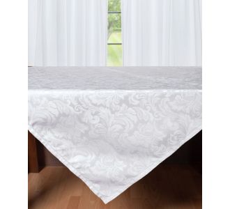 Ζακάρ τραπεζοκαρέ HLS017 (140cm x 140cm) λευκό 5206978016510 SilkFashion |  Τραπεζομάντηλα στο espiti