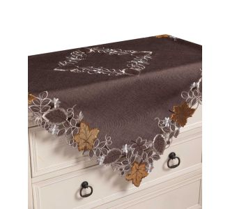 Τραπεζοκαρέ 19315 (130cm x 130cm) καφέ 5206978166280 SilkFashion |  Τραπεζομάντηλα στο espiti