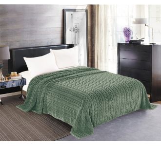 Κουβέρτα fleece braid (220cm x 240cm) πράσινο 5206978163173 SilkFashion |  Κουβέρτες fleece Υπέρδιπλες στο espiti