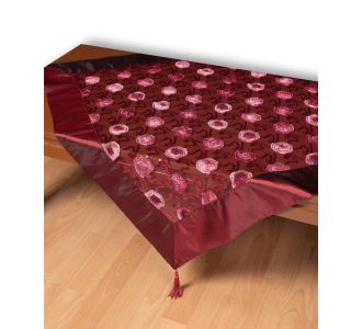Τούλινο τραπεζοκαρέ 264-17 (130cm x 130cm) μπορντώ  5206978166761 SilkFashion |  Τραπεζομάντηλα στο espiti