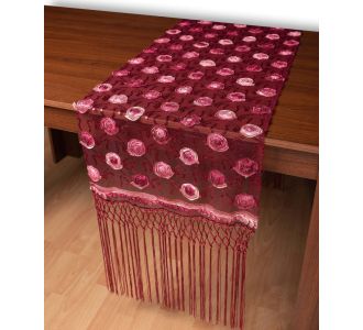 Τούλινη καρέ τραβέρσα 264-17 (50cm x 200cm) μπορντώ  5206978166754 SilkFashion |  Τραπεζομάντηλα στο espiti