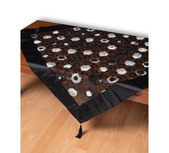 Τούλινο τραπεζοκαρέ 264-17 (130cm x 130cm) μαύρο 5206978166723 SilkFashion |  Τραπεζομάντηλα στο espiti