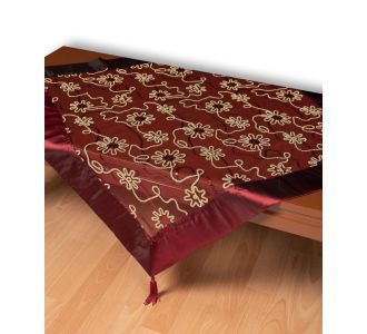Τούλινο τραπεζοκαρέ 7180 (130cm x 130cm) μπορντώ  5206978166860 SilkFashion |  Τραπεζομάντηλα στο espiti