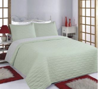 ΚΟΥΒΕΡΛΙ σετ (220cm x 240cm + 2 x 50cm x 70cm) RUBY mint/grey 5206978074448 SilkFashion |  Κουβερλί Υπέρδιπλα στο espiti