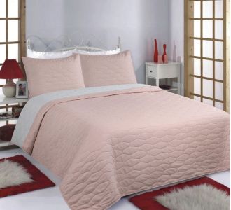 ΚΟΥΒΕΡΛΙ σετ (170cm x 240cm + 1 x 50cm x 70cm) RUBY pink/grey 5206978074394 SilkFashion |  Κουβερλί Υπέρδιπλα στο espiti