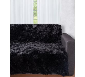 Διακοσμητικό μαλλιαρό ριχτάρι 5336 (145cm x 195cm) μαύρο 5206978075247 SilkFashion |  Ριχτάρια στο espiti