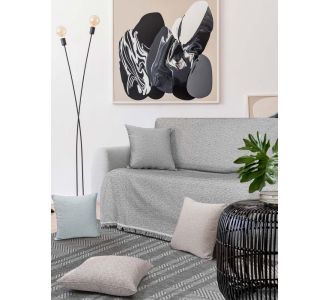 Ριχτάρι MONOCOLORE GREY Βαμβάκι 170 x 180 εκ. MADI |  Ριχτάρια στο espiti