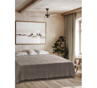 Κουβέρτα Πικέ Ζακάρ TIFOON BROWN Βαμβάκι 220 x 240 εκ. MADI |  Κουβέρτες Βαμβακερές Υπέρδιπλες στο espiti