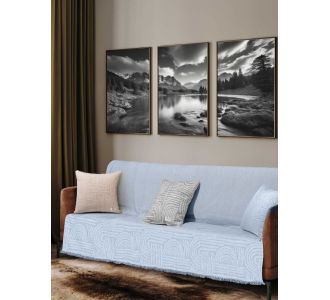 Ριχτάρι ETHEREAL CYAN Βαμβάκι 170 x 250 εκ. MADI |  Ριχτάρια στο espiti