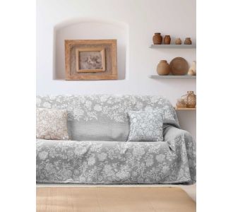 Ριχτάρι WARMORA GREY Βαμβάκι 170 x 180 εκ. MADI |  Ριχτάρια στο espiti