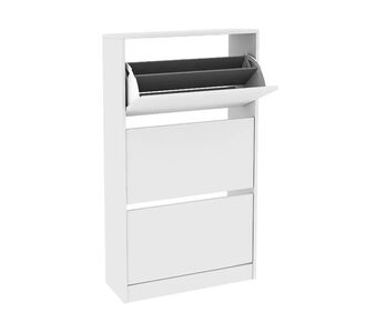 Παπουτσοθήκη μελαμίνης Flat Duo Megapap 18 ζεύγων σε χρώμα λευκό 73x26x119εκ. |  Παπουτσοθήκες στο espiti
