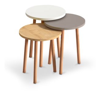 Βοηθητικά τραπεζάκια Roma Megapap από μελαμίνη χρώμα λευκό - cappuccino - oak |  Τραπεζάκια βοηθητικά στο espiti