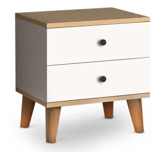 Κομοδίνο Luce Megapap από μελαμίνη χρώμα λευκό - oak 45x35x47εκ. |  Κομοδίνα στο espiti