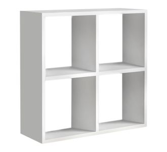 Βιβλιοθήκη Cube Megapap από μελαμίνη χρώμα λευκό 60x23x60εκ. |  Βιβλιοθήκες στο espiti