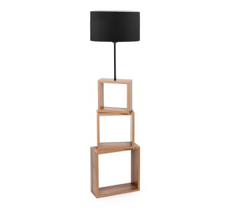 Φωτιστικό δαπέδου Claude Megapap Mdf/fabric Pvc χρώμα καφέ/μαύρο 37x20x140εκ. |  Δαπέδου στο espiti
