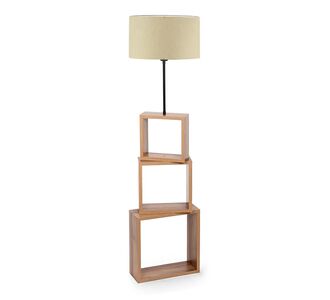 Φωτιστικό δαπέδου Claude Megapap Mdf/fabric Pvc χρώμα καφέ/μπεζ 37x20x140εκ. |  Δαπέδου στο espiti