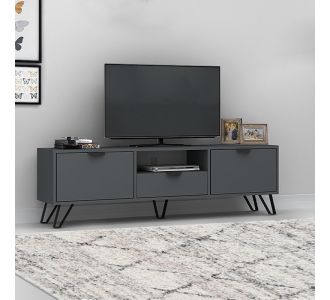 Έπιπλο τηλεόρασης Jasmine Megapap από μελαμίνη χρώμα γκρι 170x35x50εκ. |  Έπιπλα τηλεόρασης στο espiti