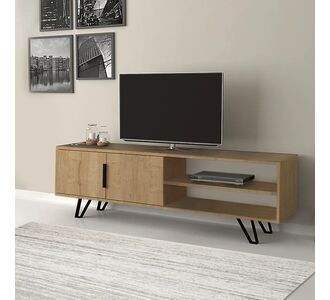 Έπιπλο τηλεόρασης Foot Megapap από μελαμίνη χρώμα sonoma 160x35x49εκ. |  Έπιπλα τηλεόρασης στο espiti