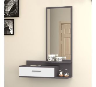 Έπιπλο εισόδου - τουαλέτα μελαμίνης Joy Megapap με καθρέφτη χρώμα γκρι - λευκό 80x35x116εκ. |  Βιτρίνες - Έπιπλα εισόδου στο espiti